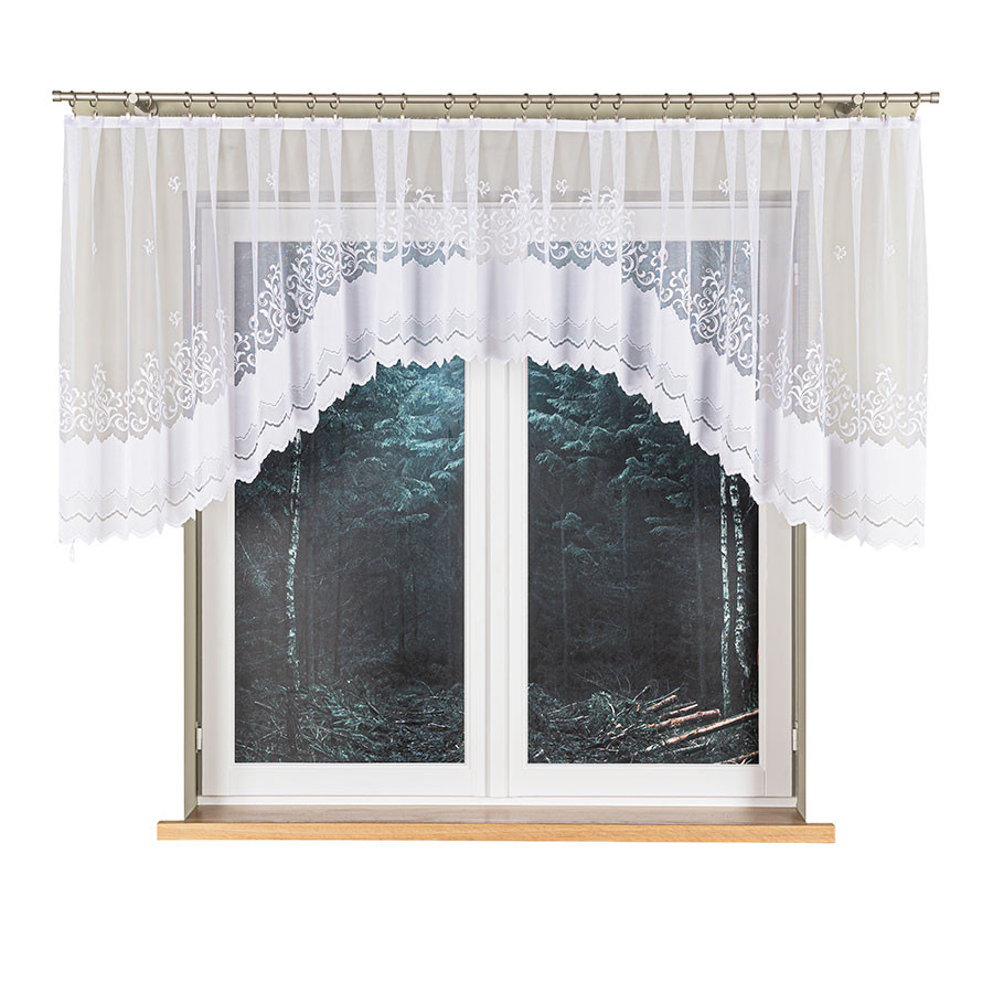 Dekorační oblouková krátká záclona na žabky GENOWEFA 100 bílá 400x100 cm MyBestHome