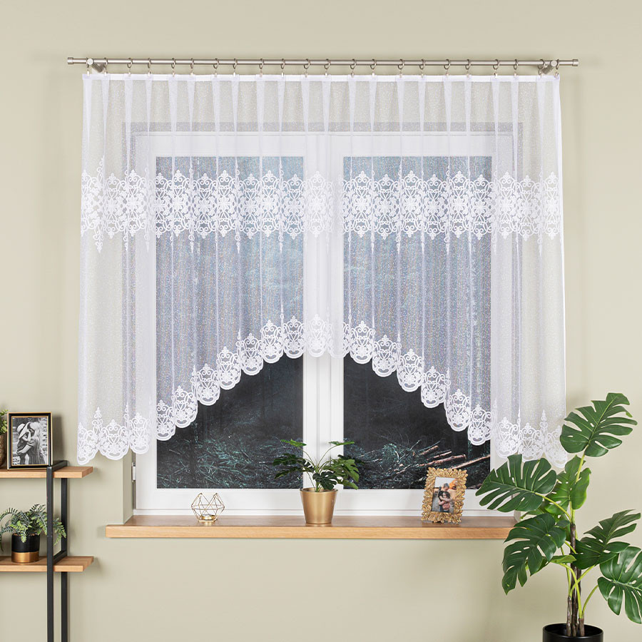 Dekorační krátká záclona na žabky ZANETA 135 bílá 300x135 cm MyBestHome