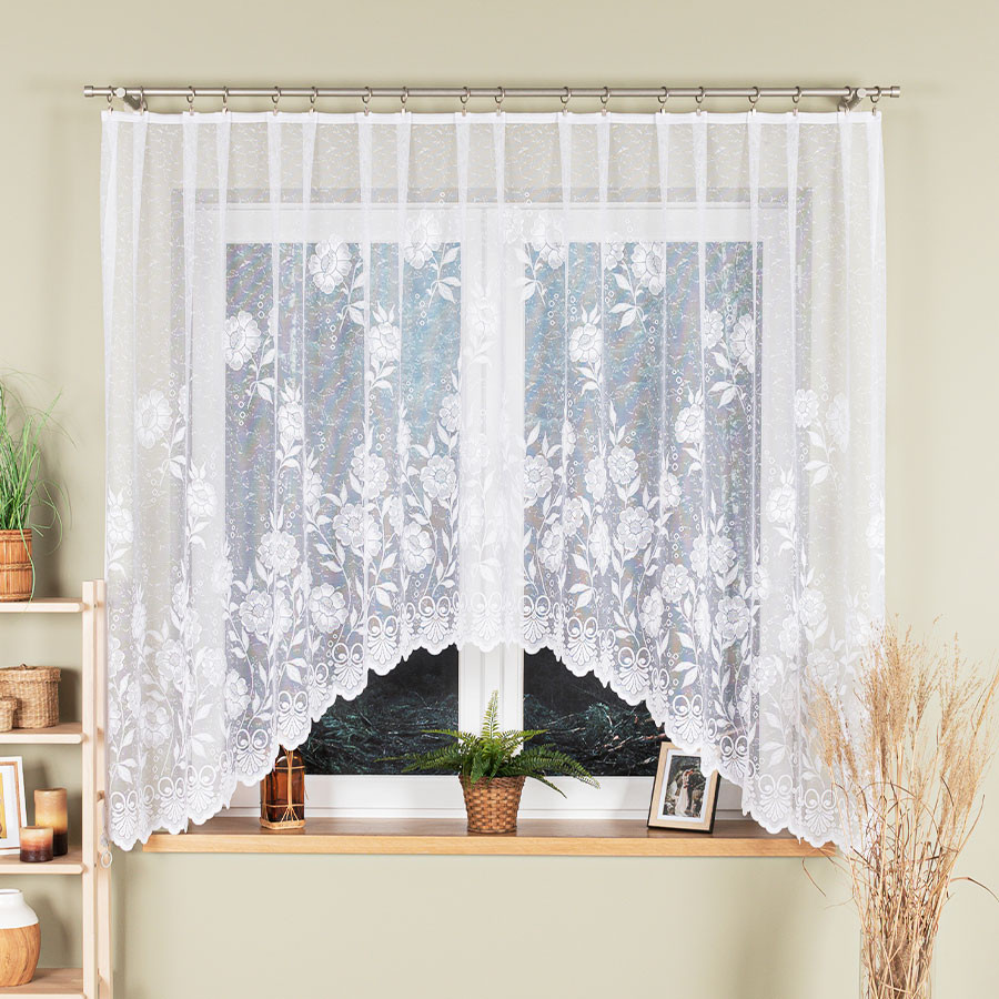 Dekorační oblouková krátká záclona na žabky MONIKA 160 bílá 300x160 cm MyBestHome