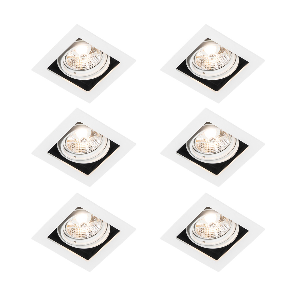 Sada 6 ks Zapuštěné bodové bílé nastavitelné - Artemis 70