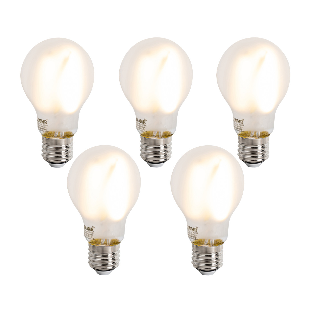 Sada 5 ks Chytré stmívatelné LED žárovky E27 A60 matné 7W 806lm 2700-6500K