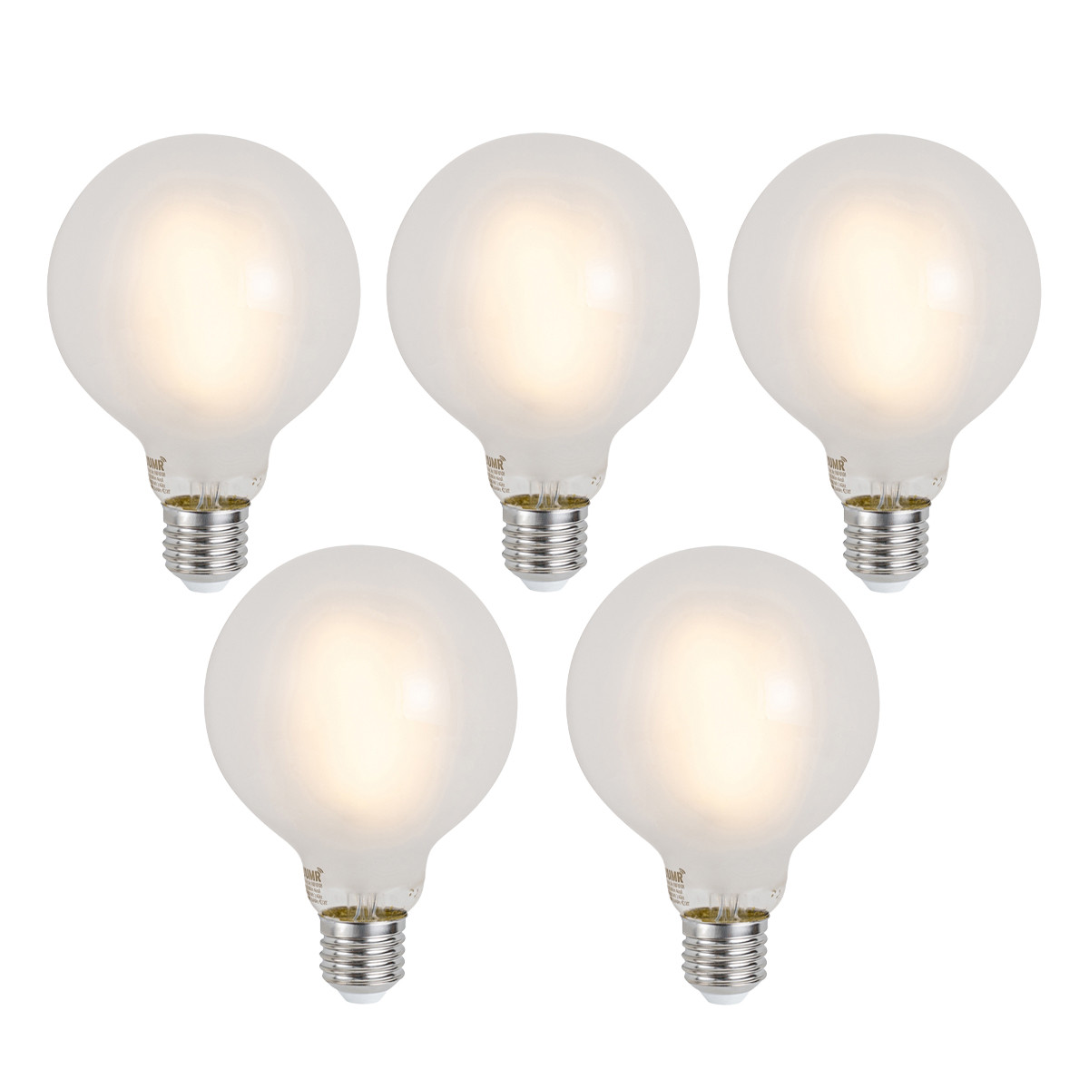 Sada 5 ks Chytré stmívatelné LED žárovky E27 G95 matné 7W 806lm 2700-6500K