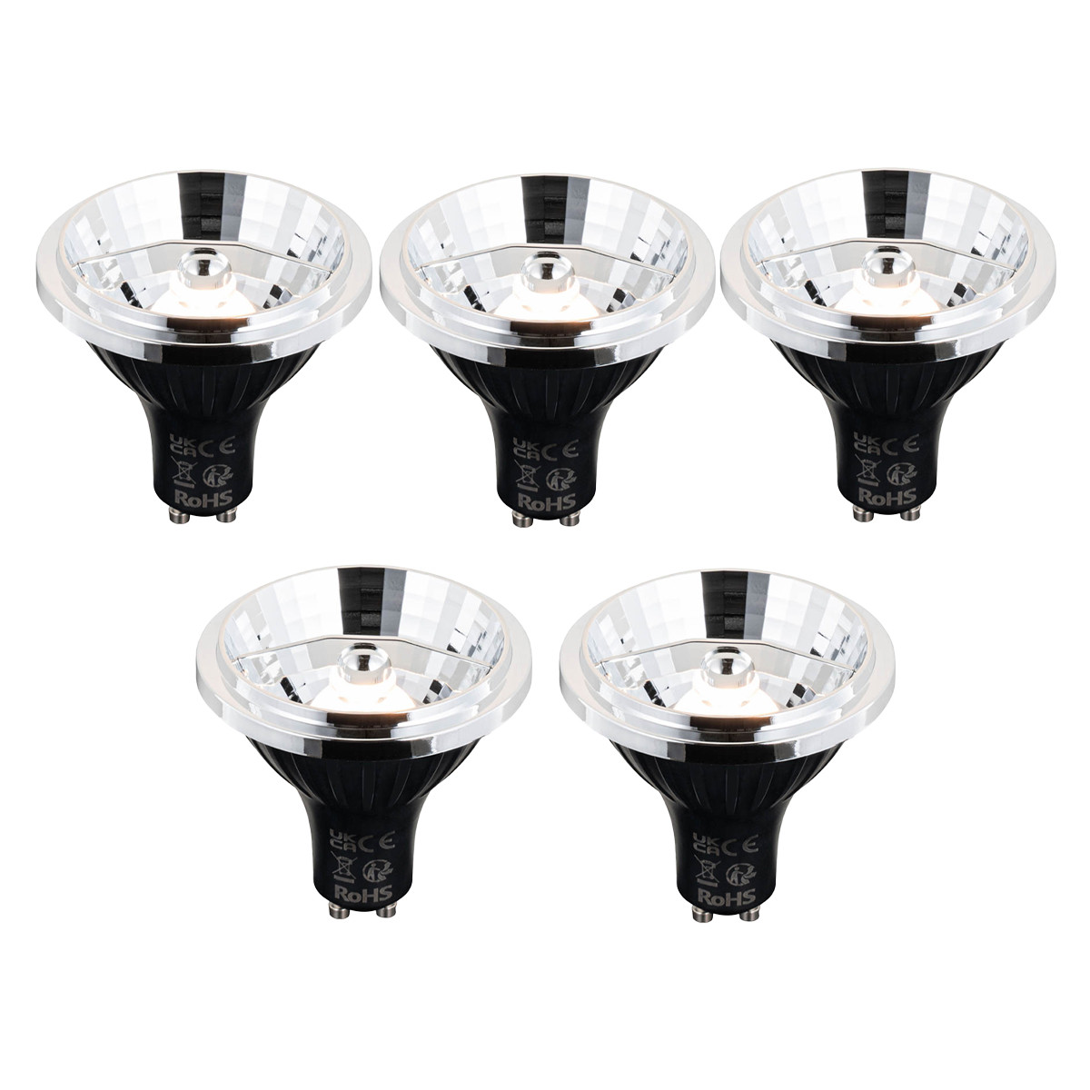 Sada 5 ks Chytrá stmívatelná LED žárovka GU10 AR70 6W 500lm 2200-6500K