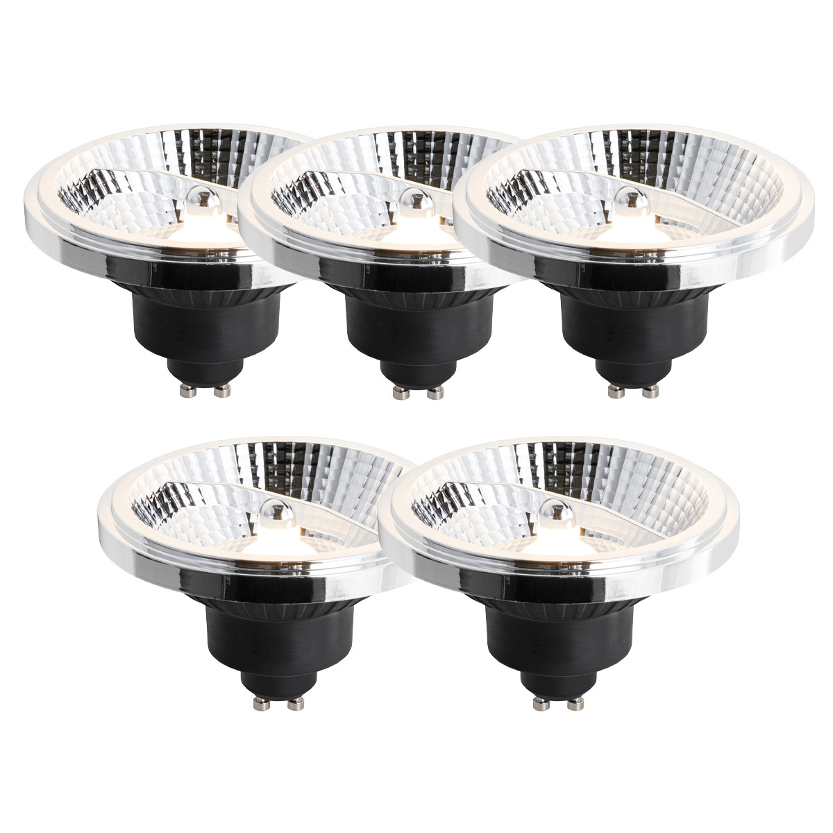 Sada 5 stmívatelných LED žárovek GU10 111mm 10,5W 770lm 2700K