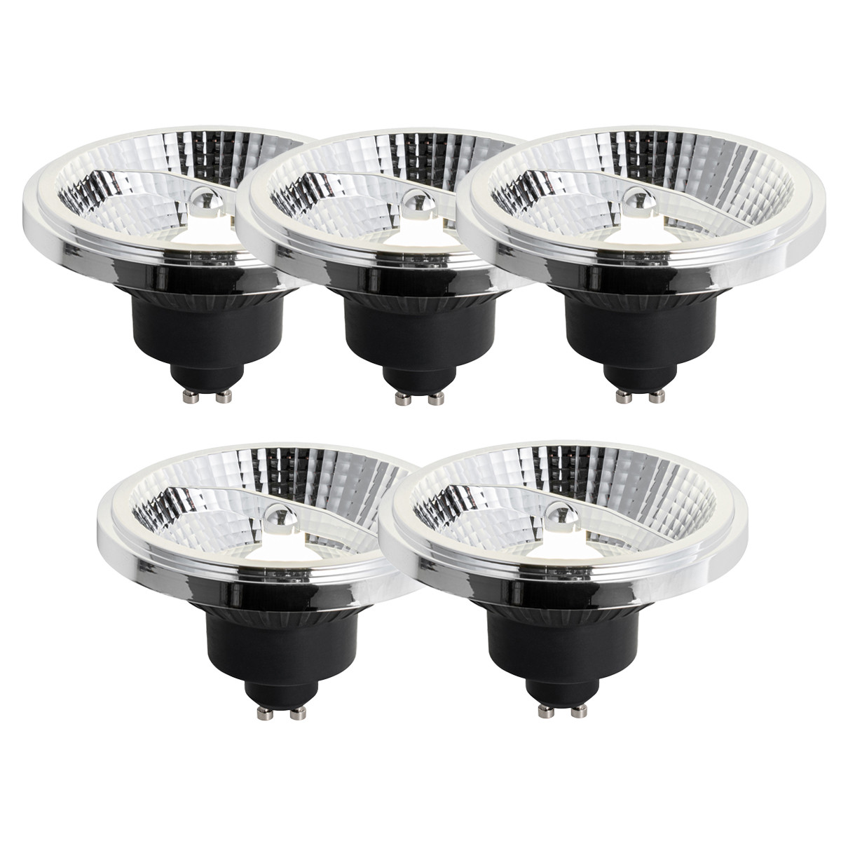 Sada 5 GU10 3-stupňové stmívatelné LED žárovky 111mm 10,5W 770lm 4000K