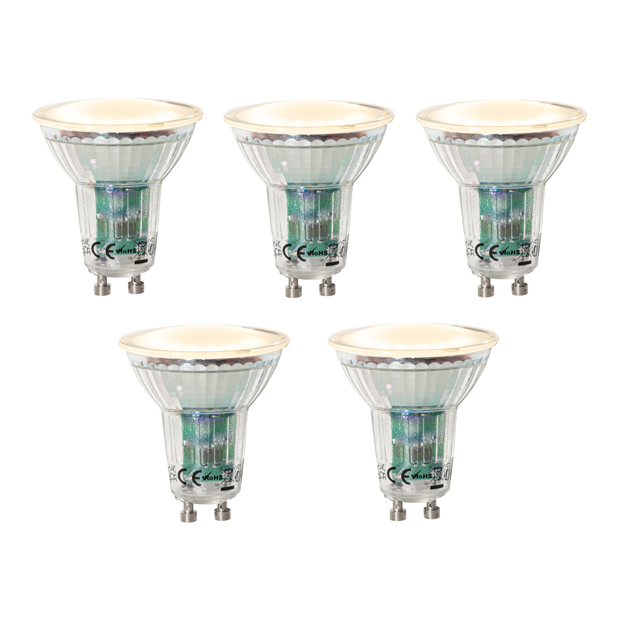 Sada 5 ks GU10 dimbare LED lamp lux sensor 3W 200 lm 2200K