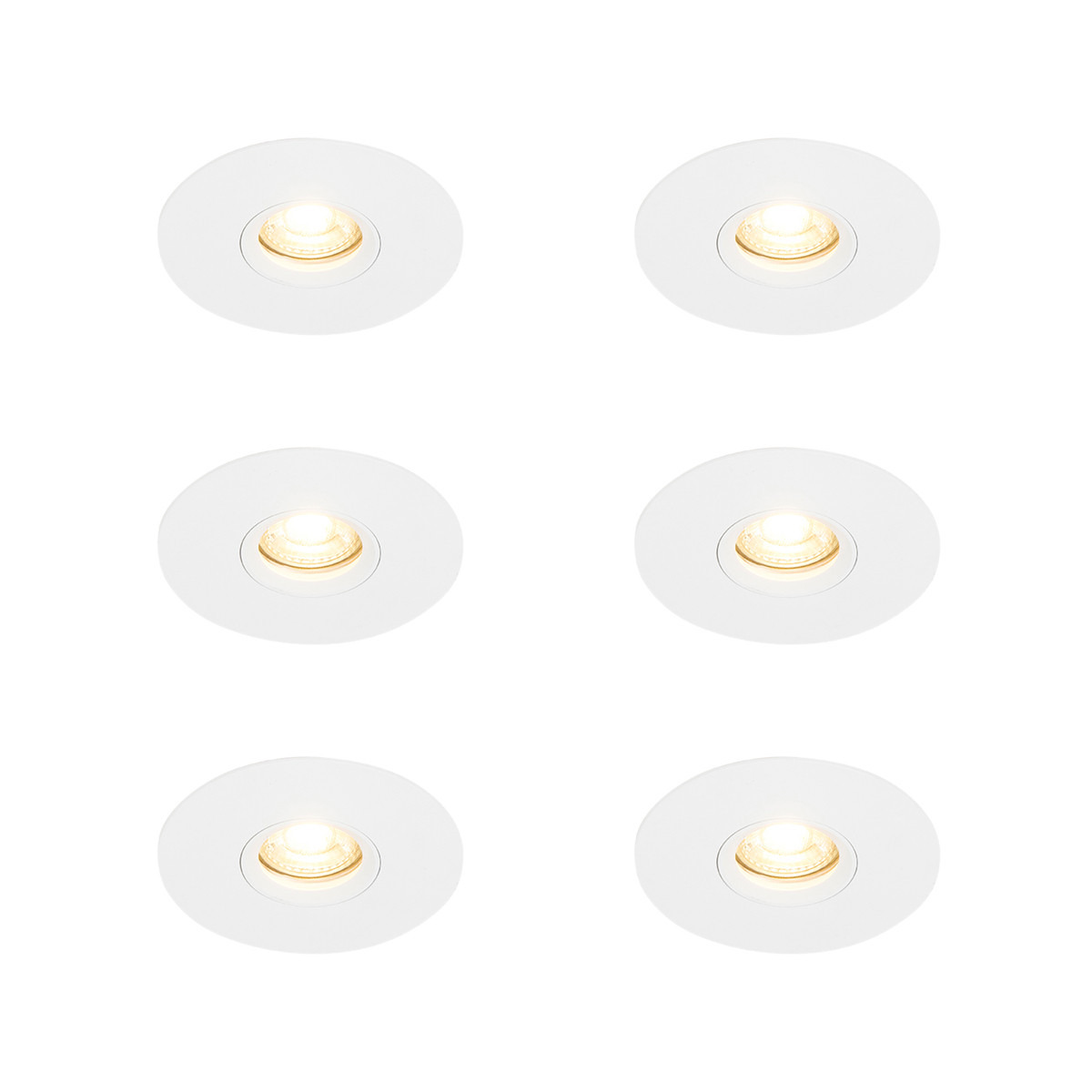 Sada 6 ks Moderní zapuštěné bodové bílé 12 cm - Buco