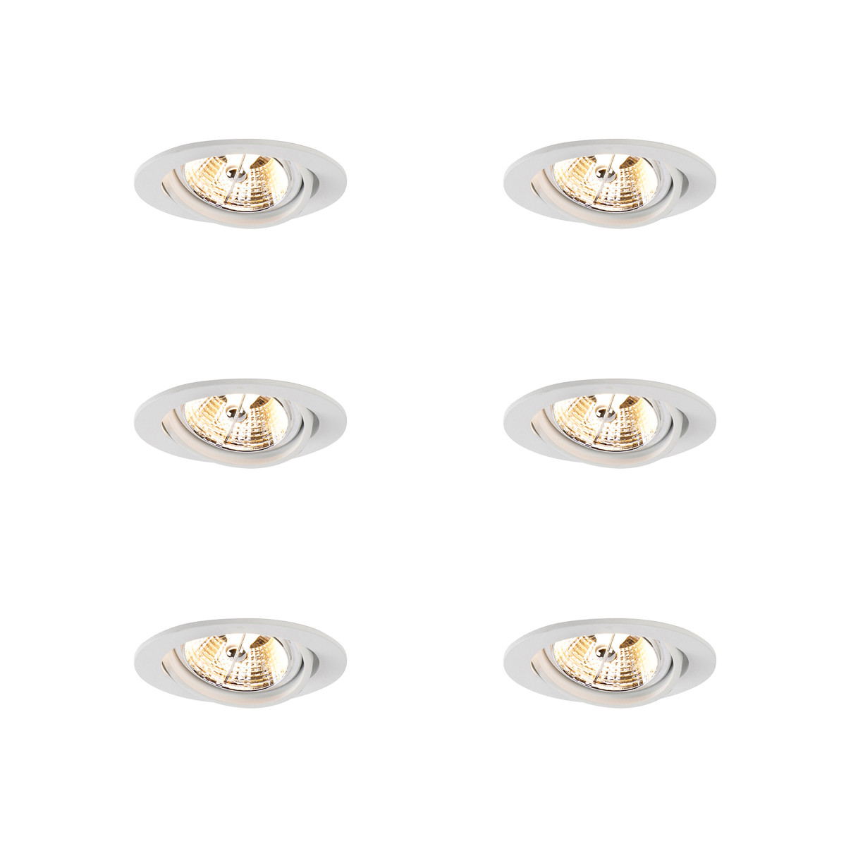 Sada 6 ks Moderní zapuštěné bílé sklopné AR70 - Cisco