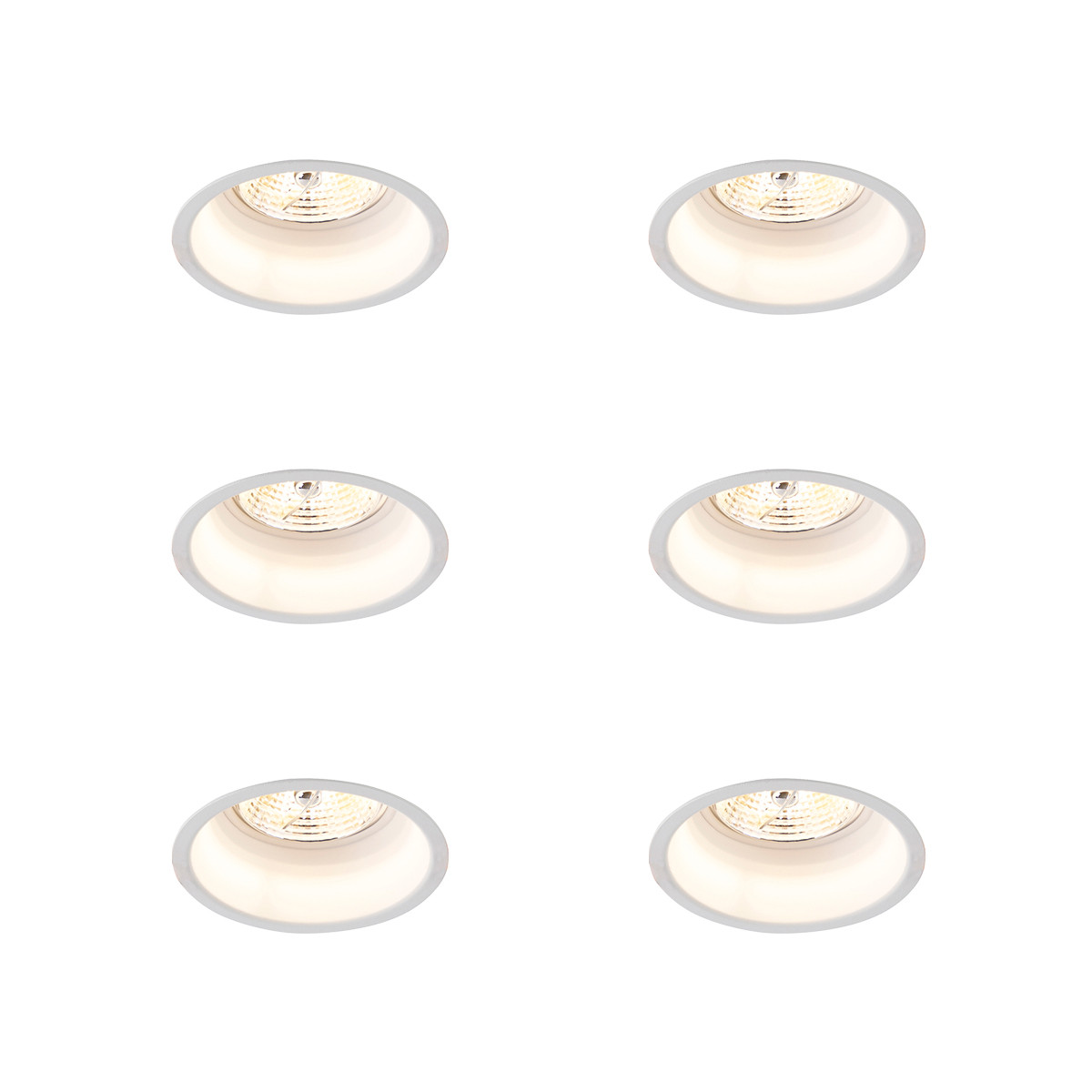 Sada 6 ks Moderní zapuštěná bodová bílá - odd