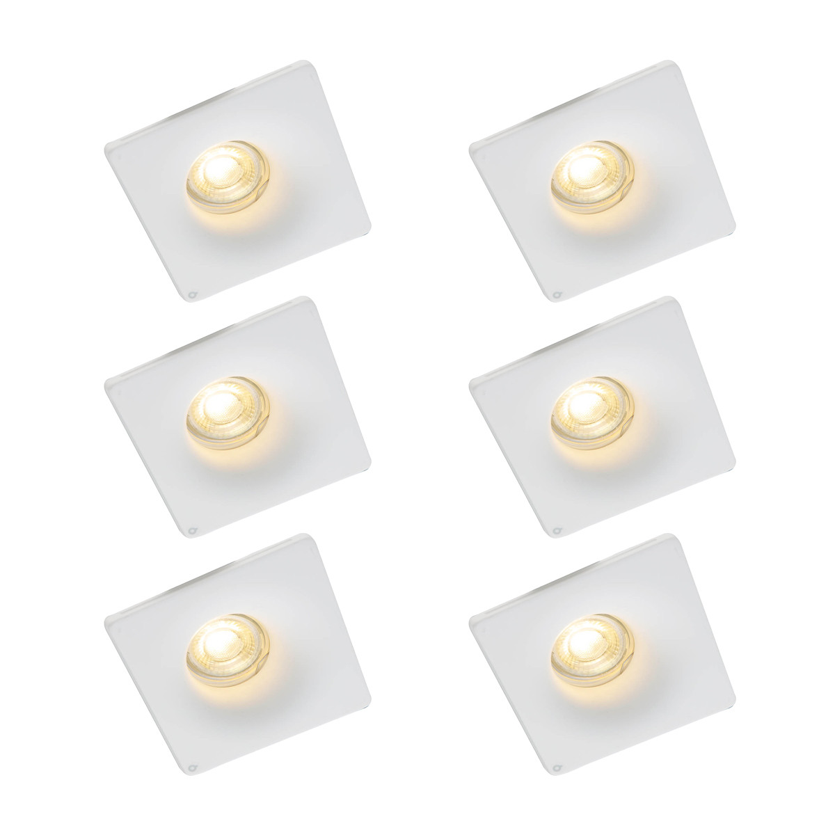 Sada 6 ks Zapuštěné bílé místo, čtverec 12 cm - Gypsy Stucco