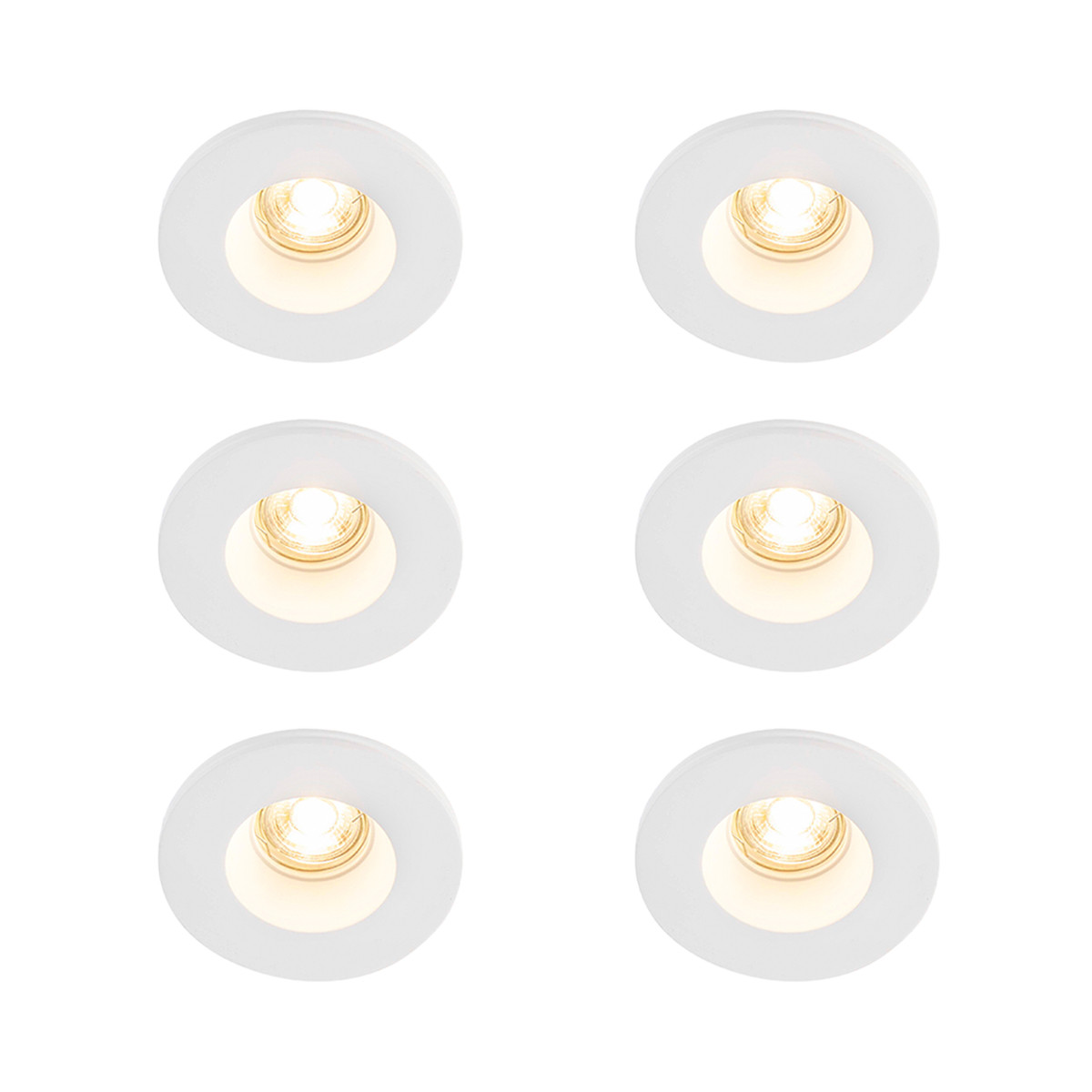 Sada 6 ks Zapuštěná skvrna bílá 13 cm kulatá - Gypsy Stucco