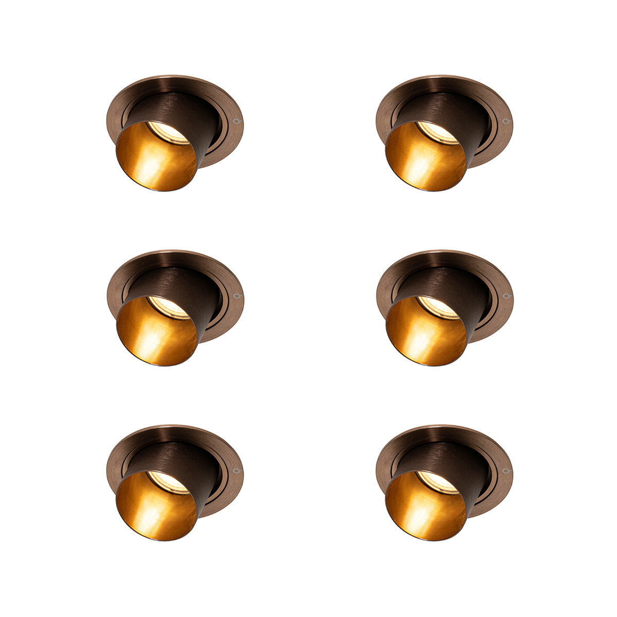 Sada 6 ks Moderní vestavné bodové svítidlo tmavě bronzové kulaté sklopné - Installa