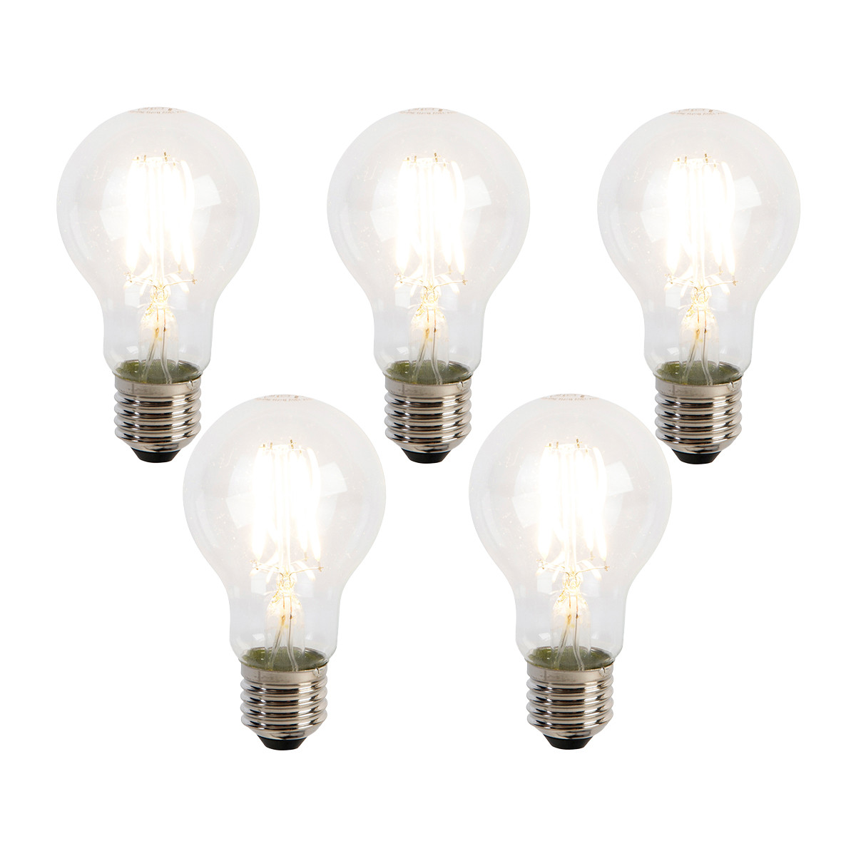 Sada 5 LED vláknových žárovek E27 A60 senzor soumraku 4W 470lm 2700K