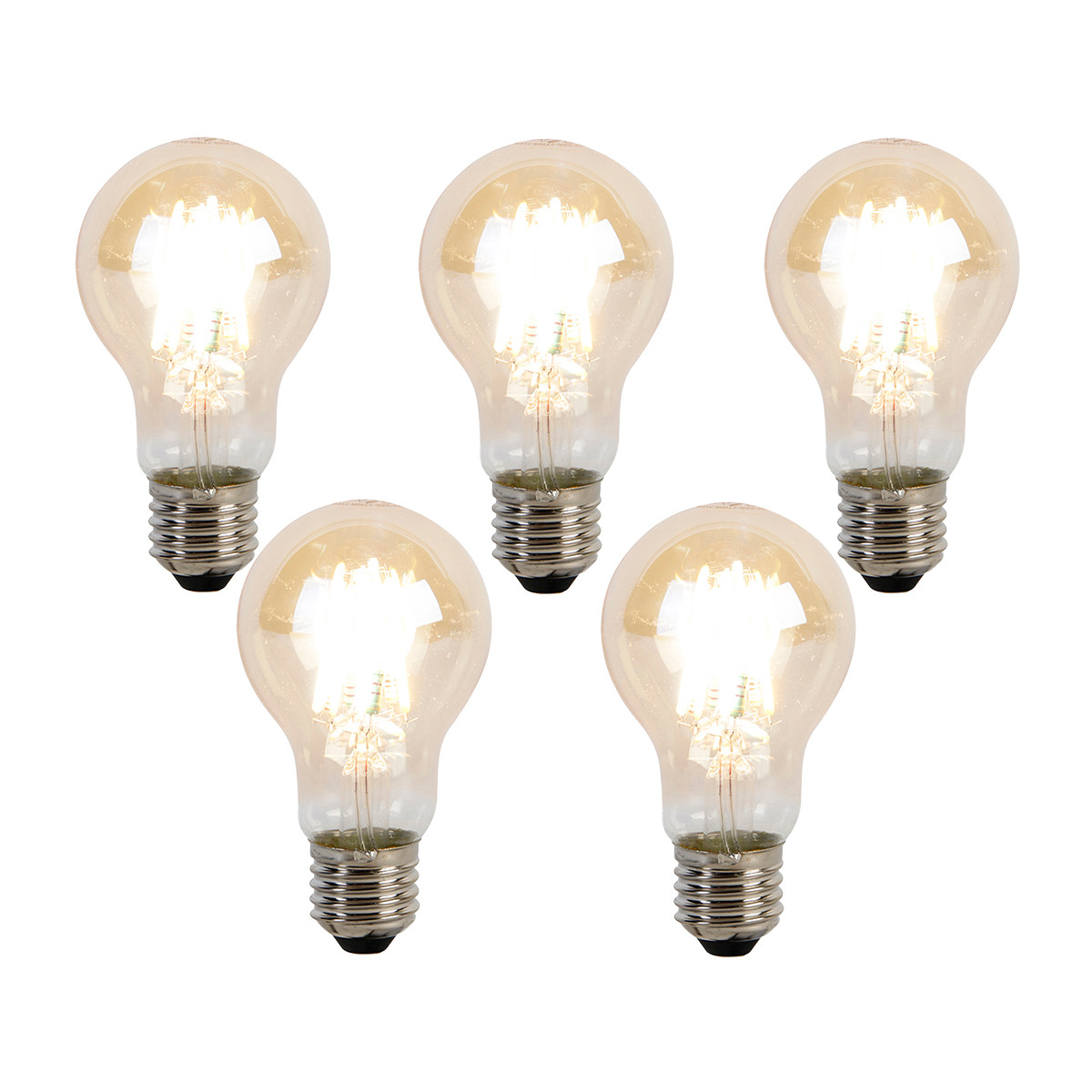 Sada 5 stmívatelných LED žárovek E27 Kelvin A60 Goldline 8W 806lm 2000-2700K