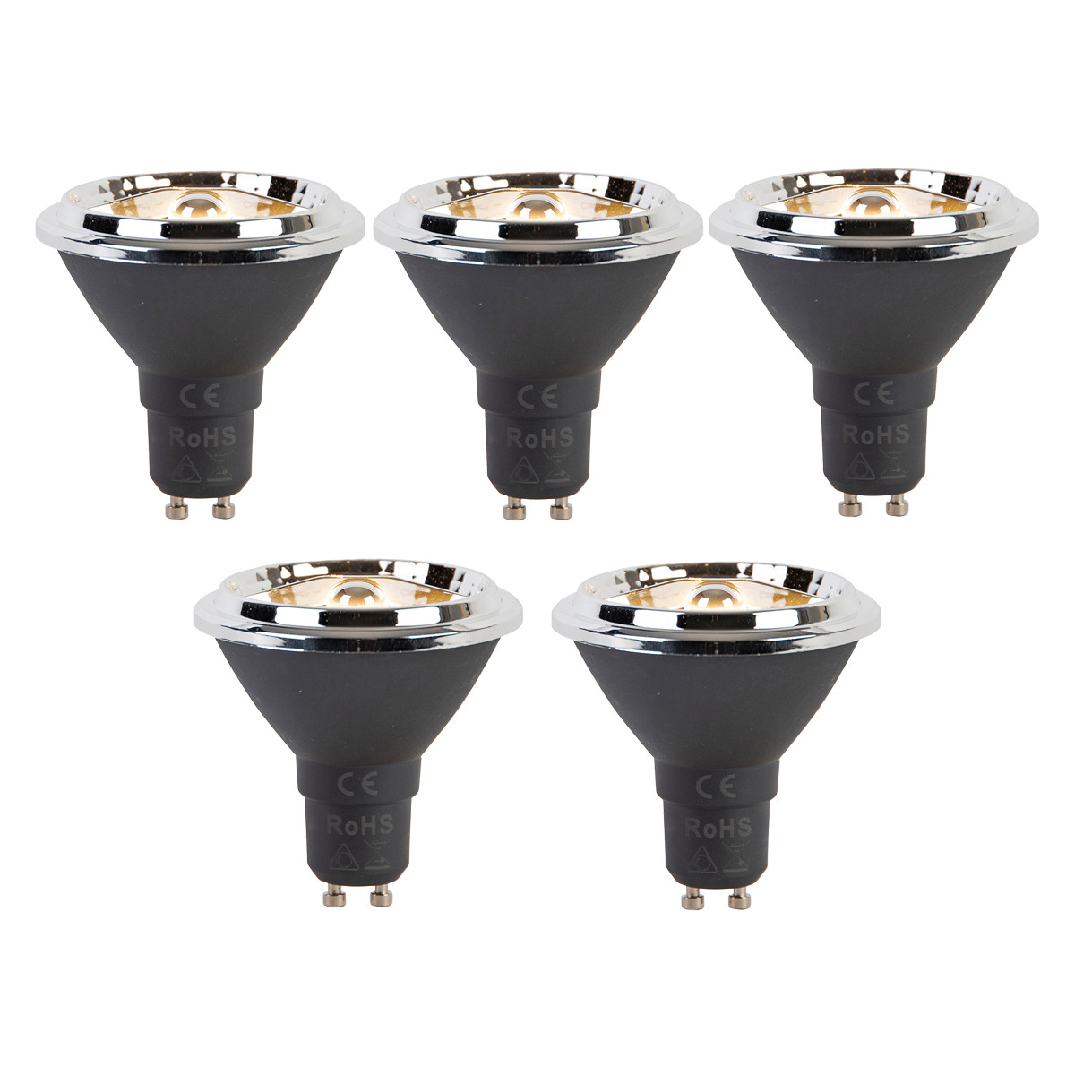 Sada 5 stmívatelných LED žárovek GU10 AR70 6W 450lm 2700K