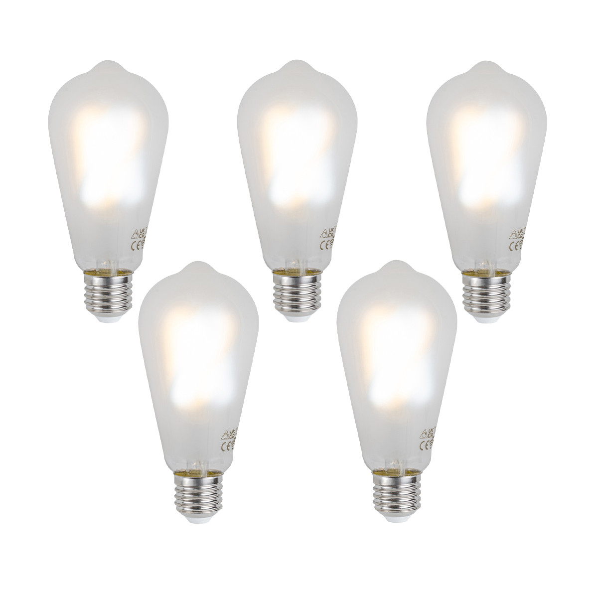 Sada 5 ks Chytré stmívatelné LED žárovky E27 ST64 matné 7W 806 lm 2700-6500K