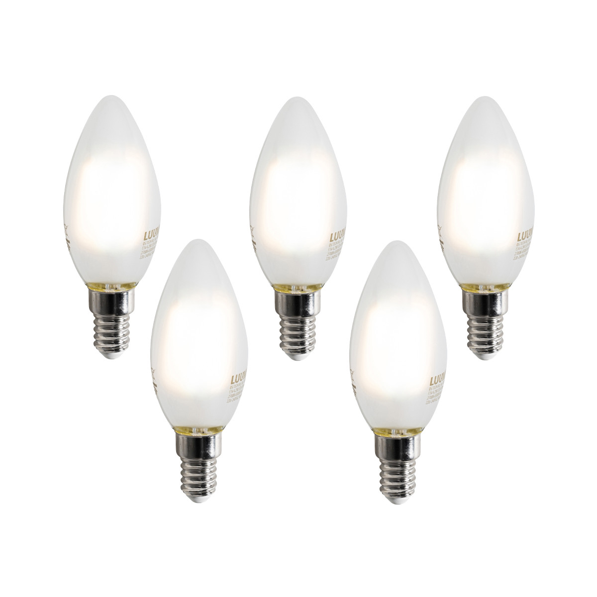 Sada 5 ks Chytré LED žárovky E14 C35 matné 4,2 W 470 lm 2700-6500 K