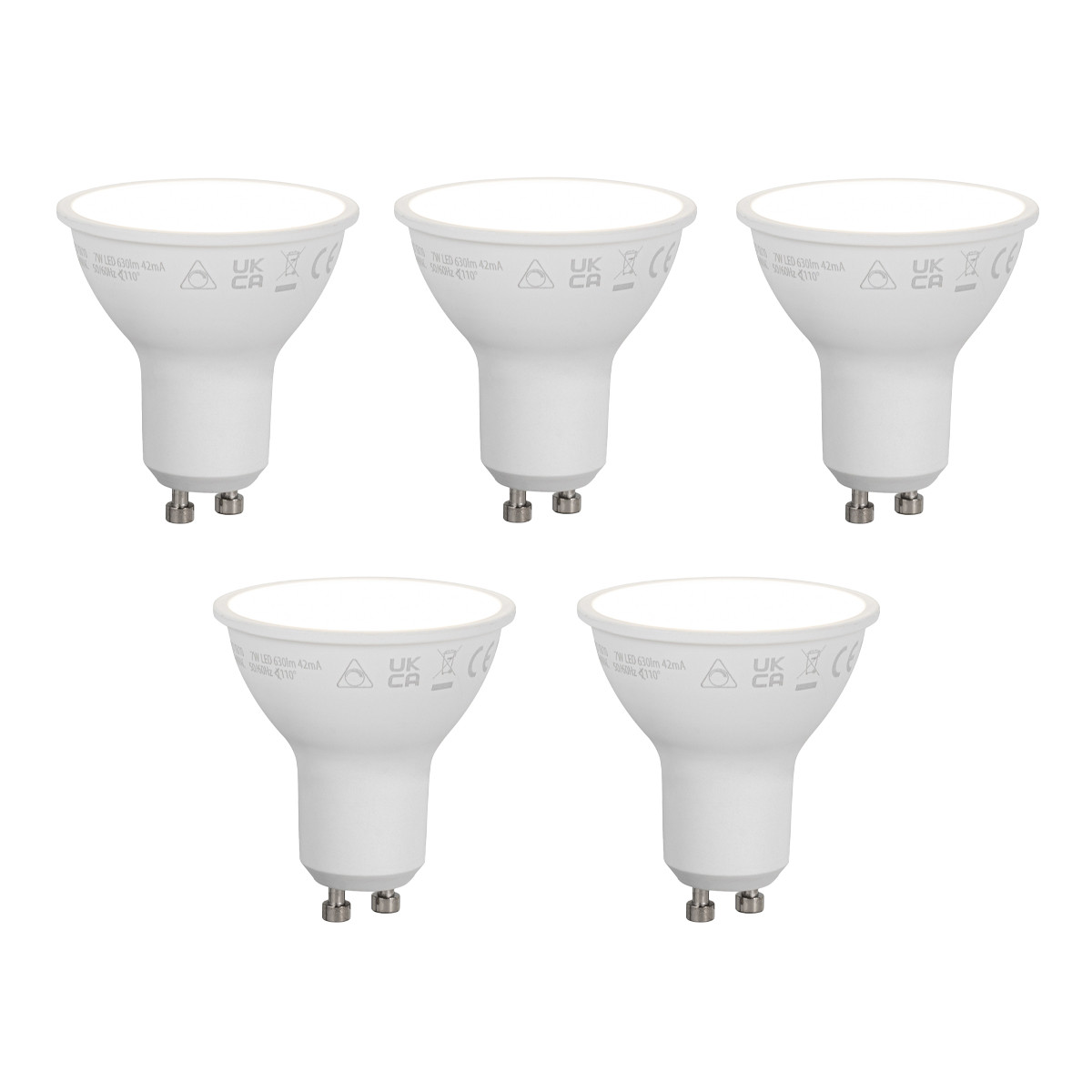 Sada 5 ks Chytré stmívatelné LED žárovky GU10 50 mm Opal 7 W 630 lm 4000 K