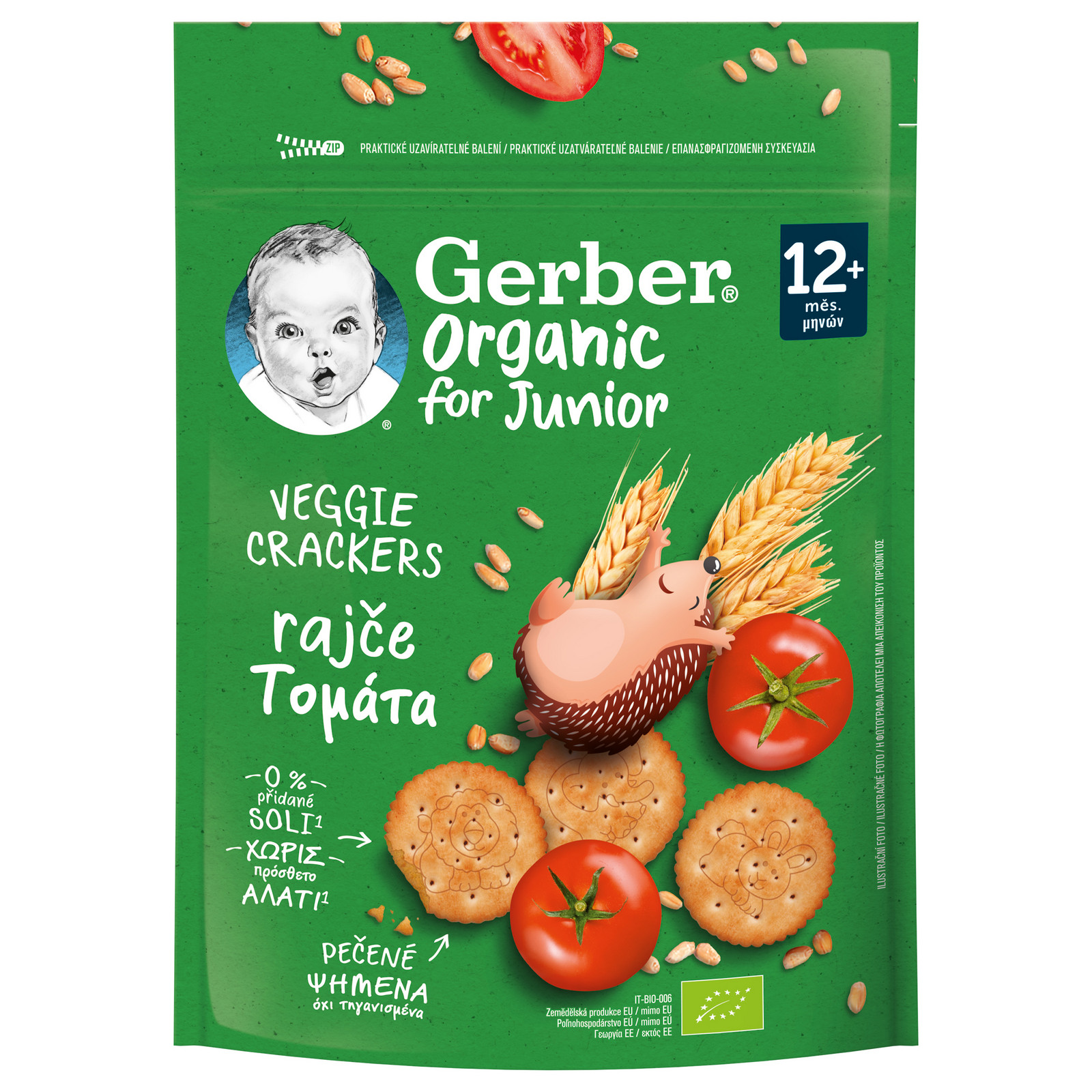 GERBER Organic Junior Veggie krekry s rajčaty 100 g