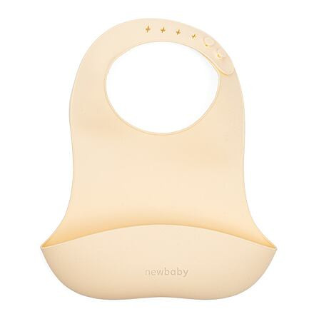 New Baby Silikonový bryndák béžová