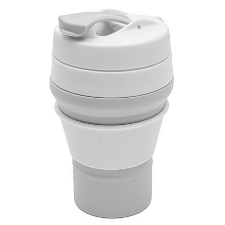 New Baby Silikonový skládací hrnek 350 ml 2v1 šedý