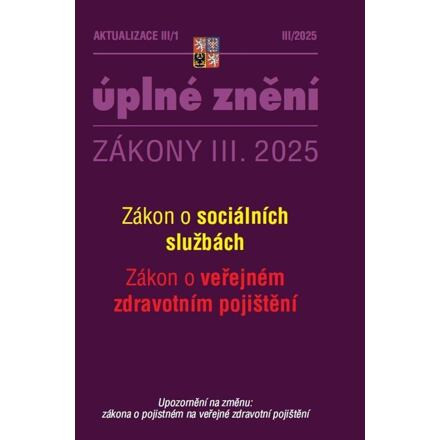 Aktualizace III/1 2025 O sociálních službách, o veřejném zdravotním