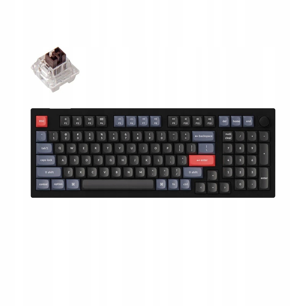 Keychron V5 Qmk Kabelová mechanická klávesnice K Pro Brown Knob V5-D3