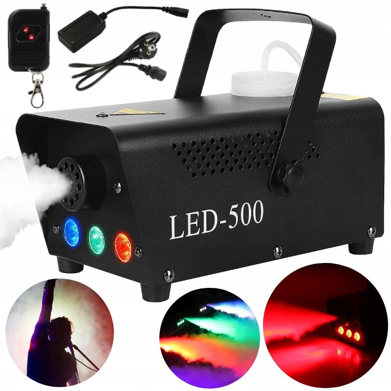Výrobník Generátoru Kouře Kouřová Odměrka Dálkové Ovládání Mini Led 500V 3V1 Párty Stroj