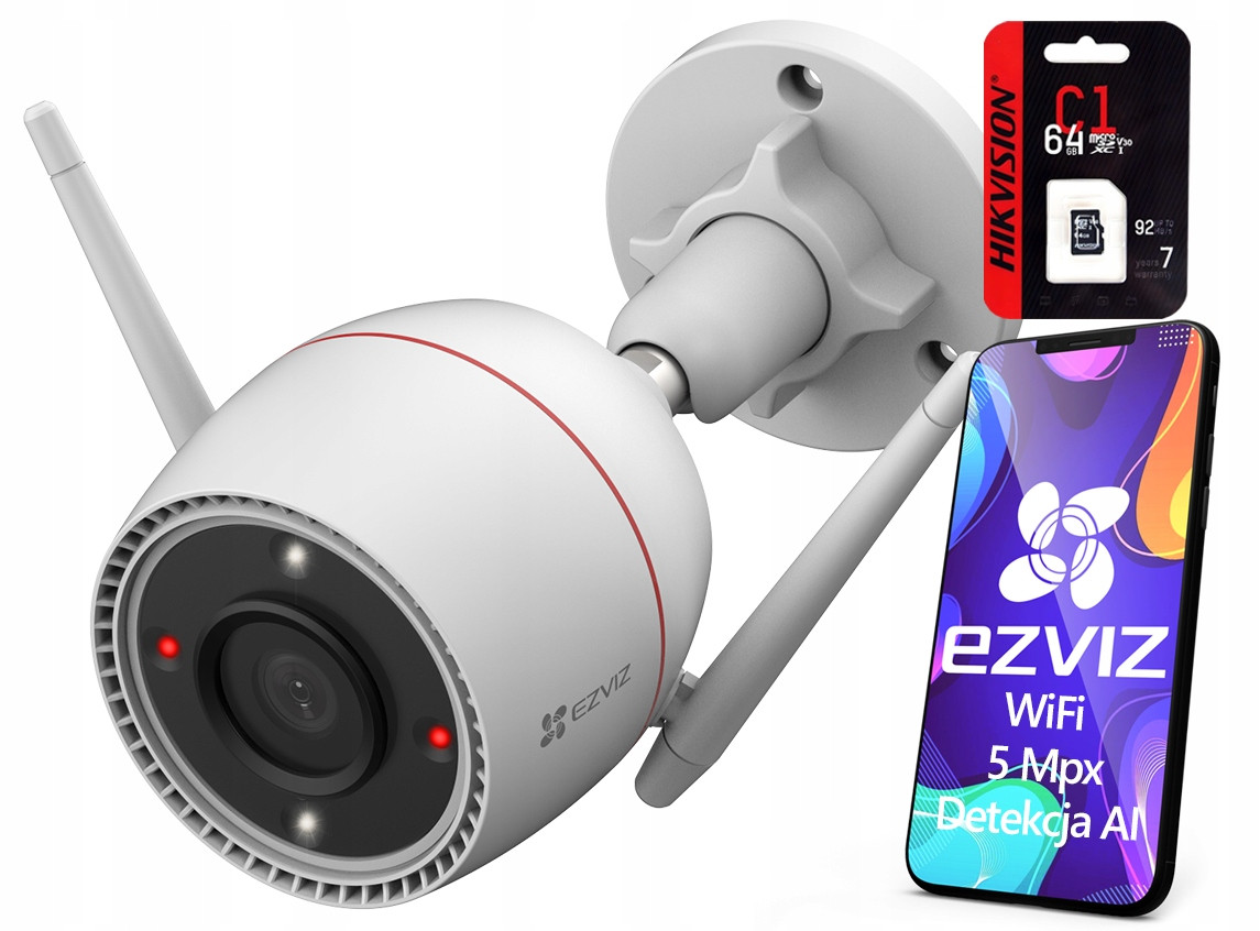 Kamera Ezviz H3C 5MP Venkovní Wifi Ai noční Barva Mikrofon IP67 Bílá