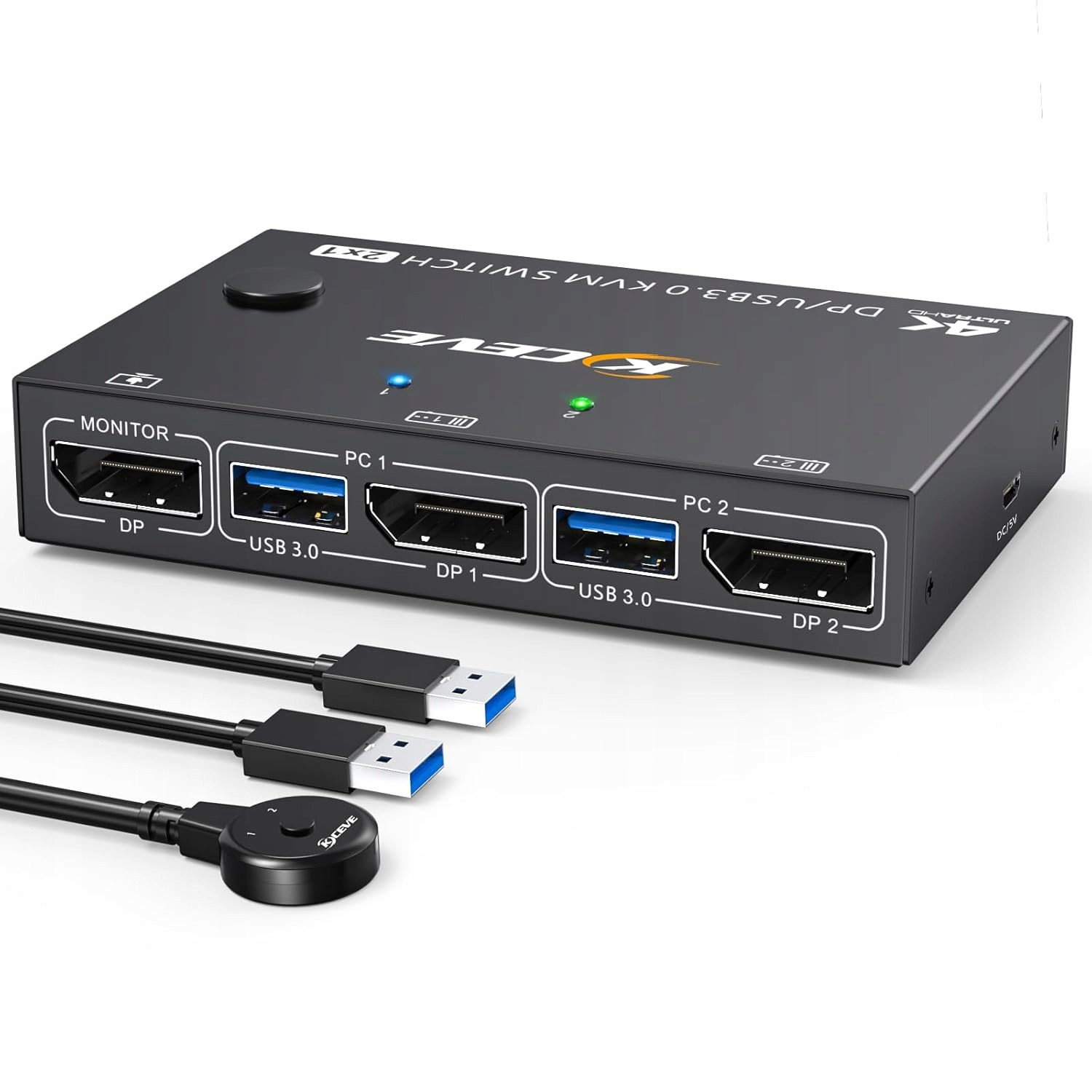 Eskeve Usb 3.0 Kvm Displayport 8K 30 Hz 4K 120 Hz