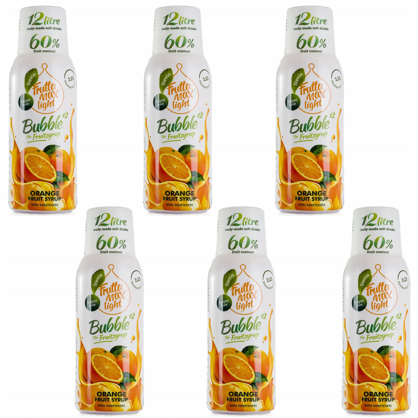 Sada 6 koncentrátů Sirup FruttaMax Pomeranč Light bez cukru 500 ml