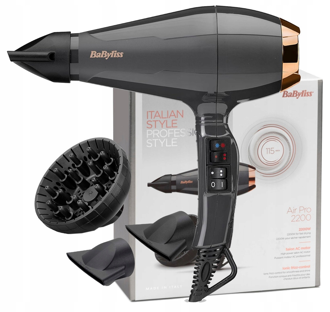 Vysoušeč Vlasů Babyliss Air Pro 2200 S Ionizací A Difuzérem 3 Nástavce