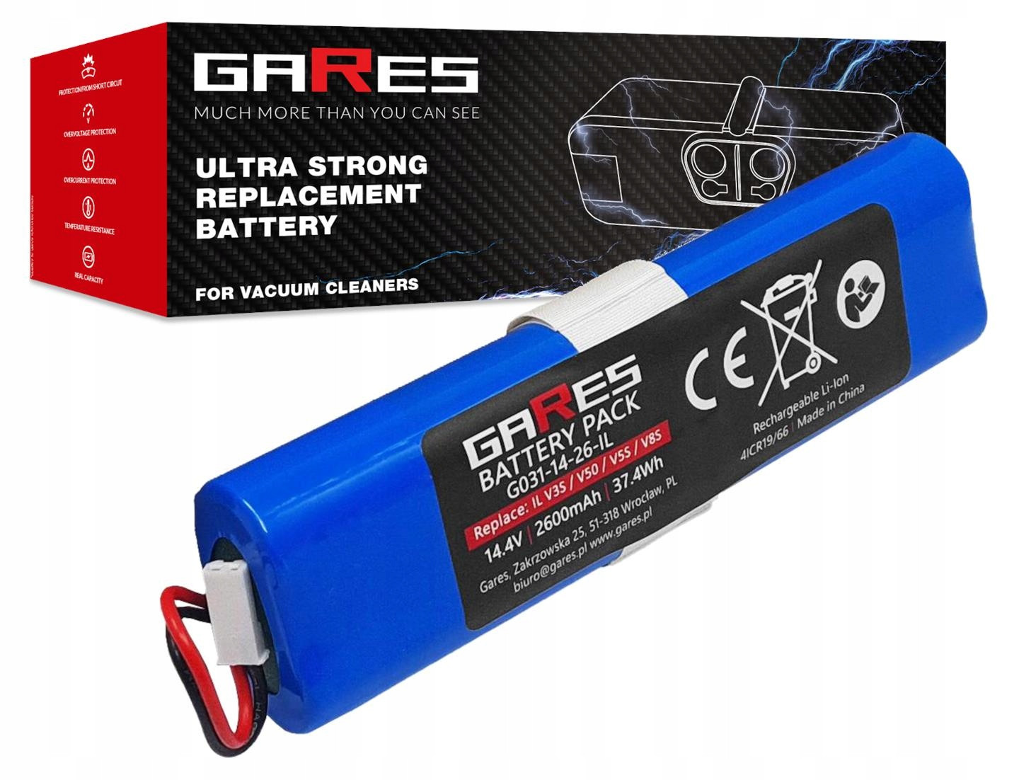 Baterie Akumulátor pro Ilife V80 B5 Max S5 Pro 14,4V 2,6Ah