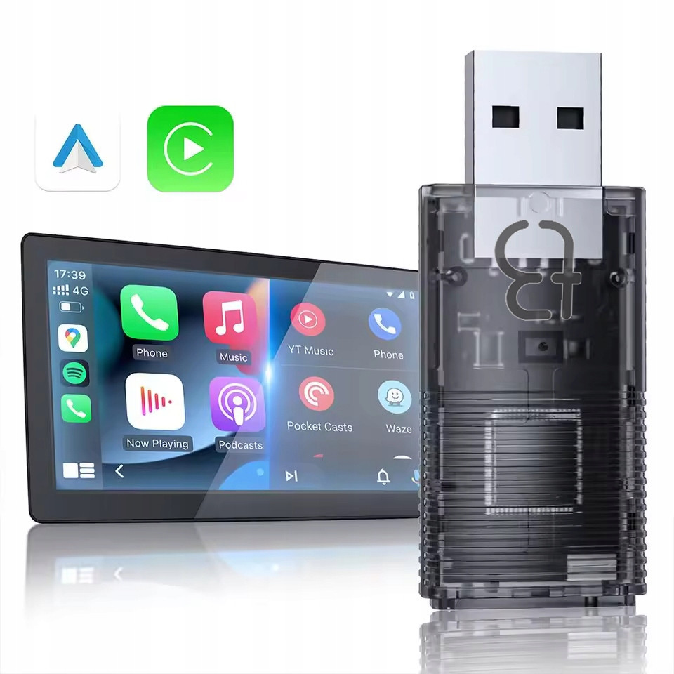 Bezdrátový Usb adaptér Tb Nano Transparent pro Android Carplay do auta