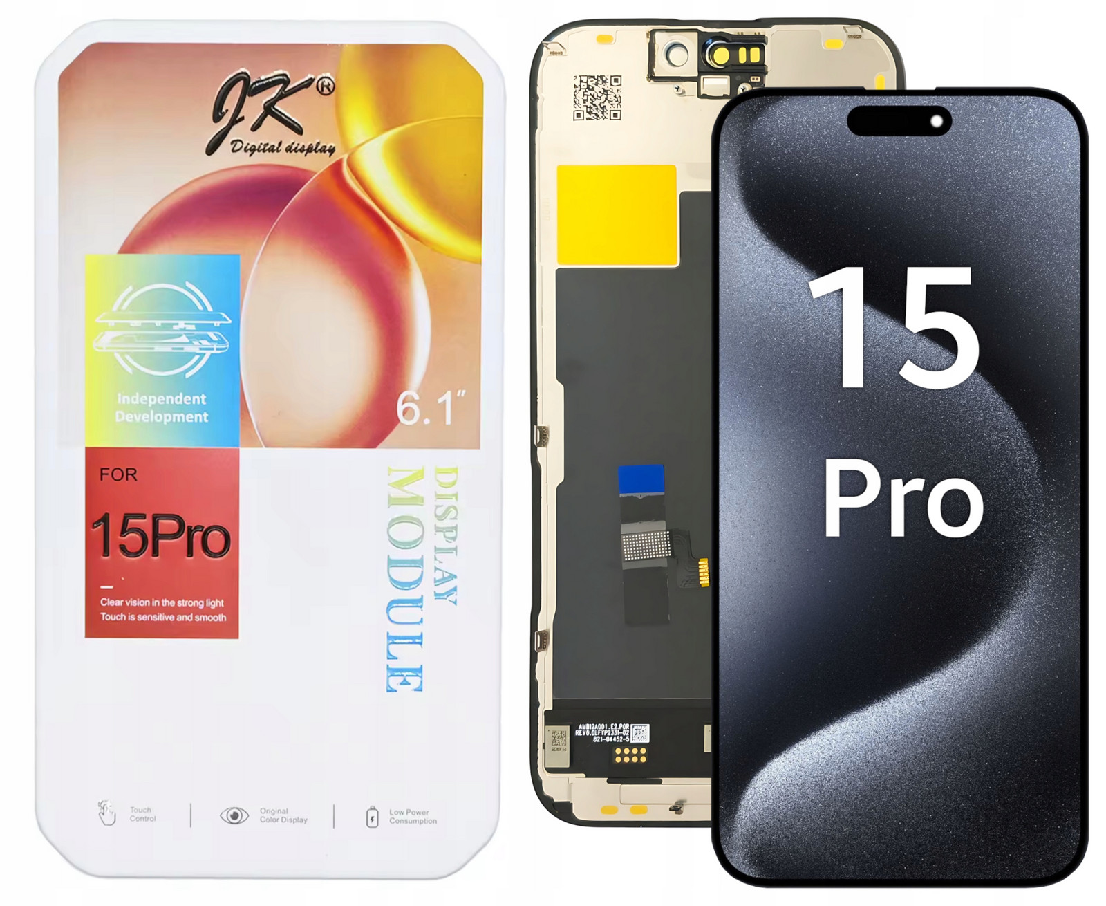 LCD Dotykový Displej Pro Apple Iphone 15 Pro Jk Incell, Vyměnitelný Čip