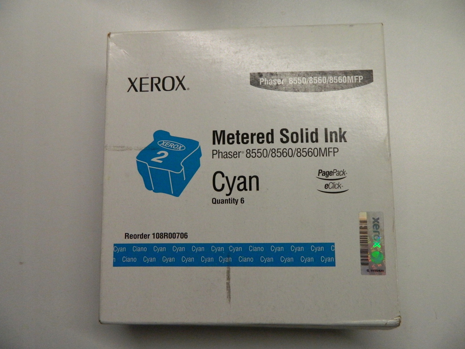 6 x Kostka Xerox 108R00706 Cyan Phaser 8550 8560 8560MFP Originál