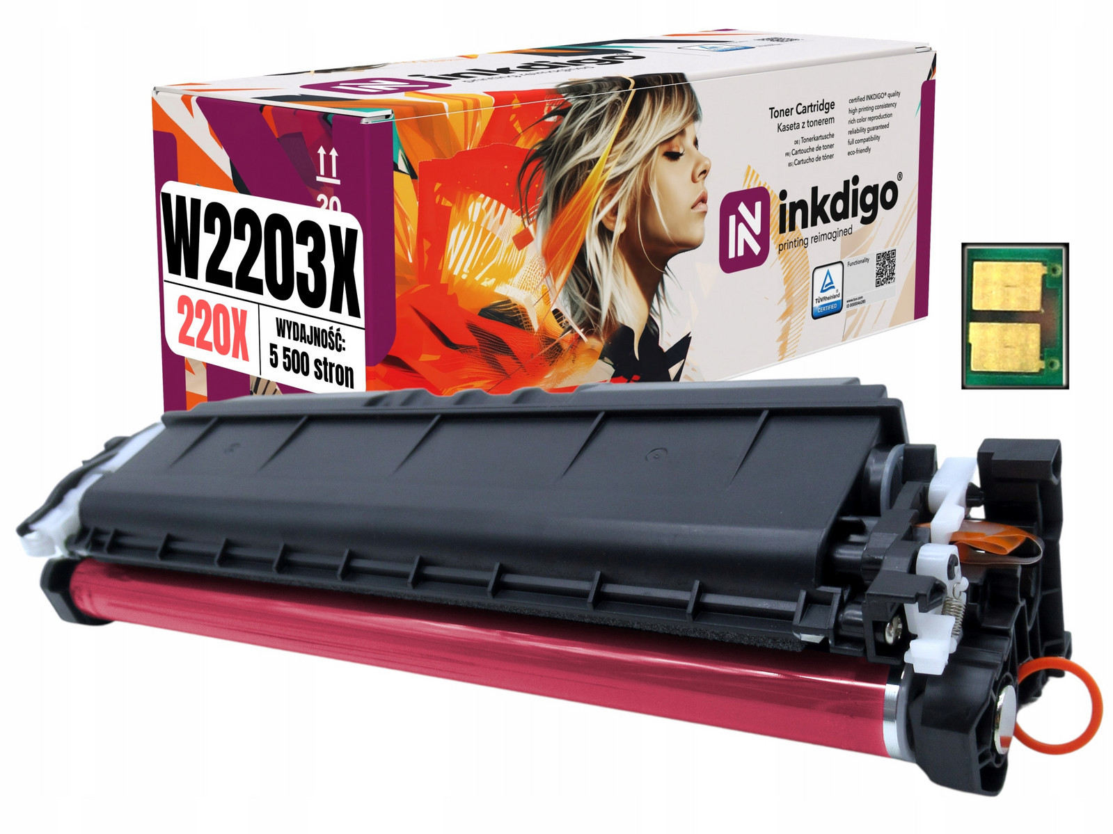Náhradní Toner S Čipem W2203X Pro Tiskárnu Hp Color LaserJet Pro 4202 4302