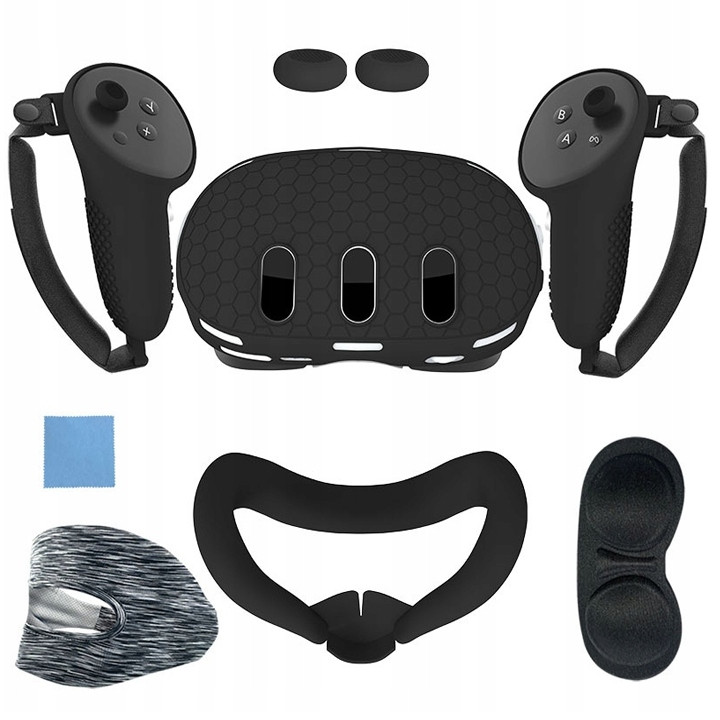 Sada 7v1 Silikonová Ochranná Pouzdro Pro Oculus Meta Quest 3 Brýle Vr Kryt