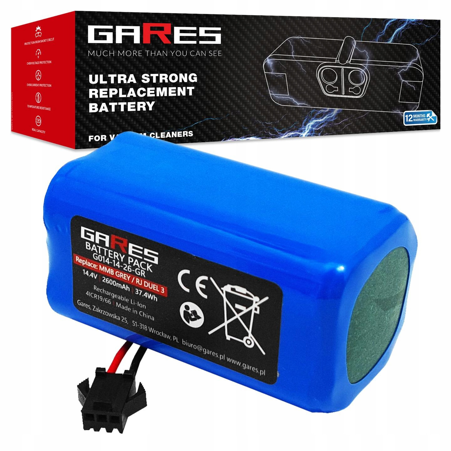 Baterie Akumulátor pro Genio Gutrend Kitfort Liectroux Phicomm Polaris 14,4V