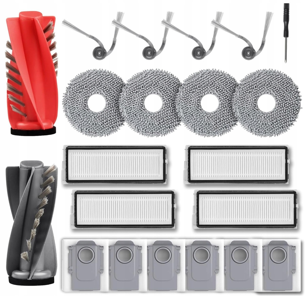 Velká sada příslušenství pro Roborock Q Revo Curv qRevo Curv sáčky mopy filty