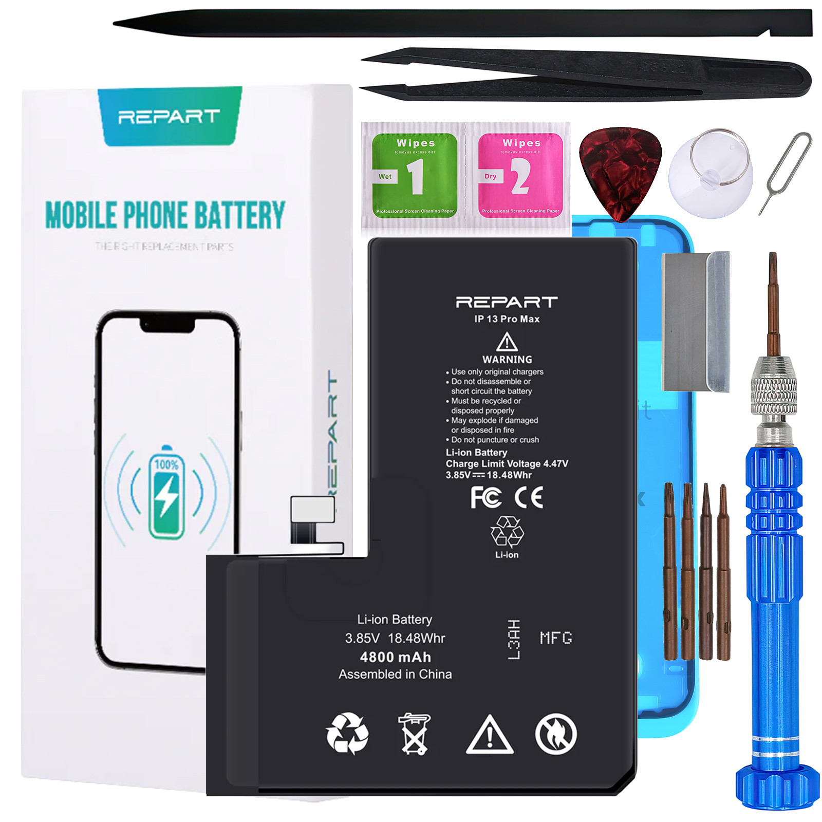 Baterie pro Apple iPhone 13 Pro Max Větší 4800 mAh Nástroje Těsnění