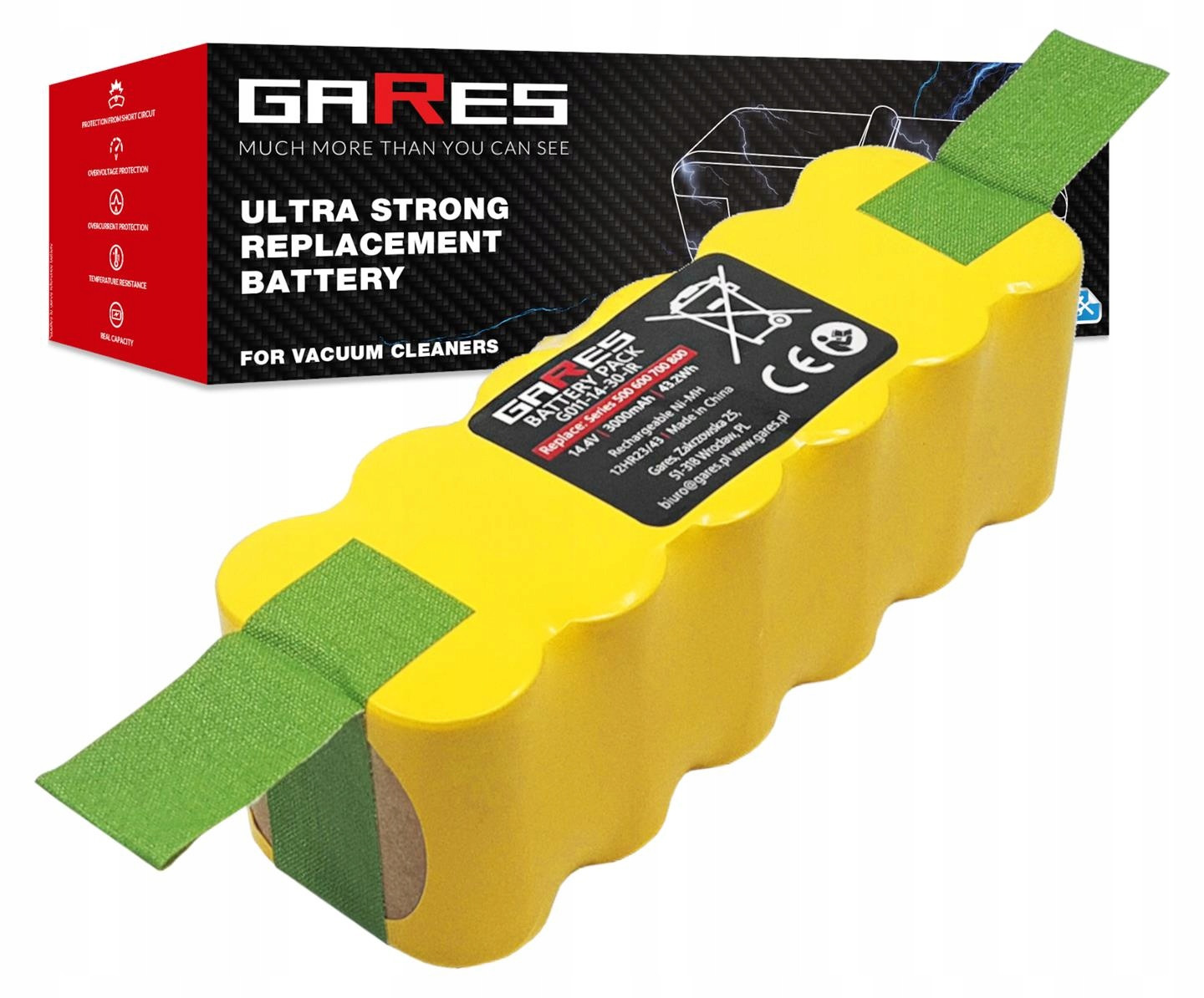 Baterie Akumulátor pro iRobot Roomba 560 620 700 800 880 14,4V 3000mAh 3Ah