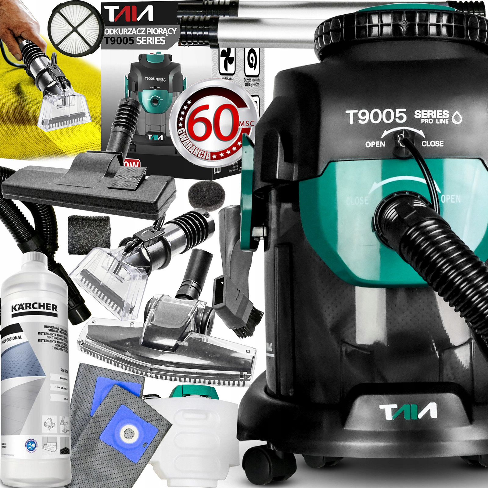 Výkonný Vysavač Na Mokré A Suché Vysávání Koberců, Čalounění, 2600 W, Foukání