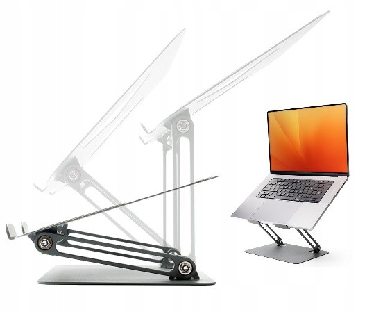 Kovový stolek pod notebook, skládací a nastavitelný, stojan 26,5 x 22 x 4,5 cm