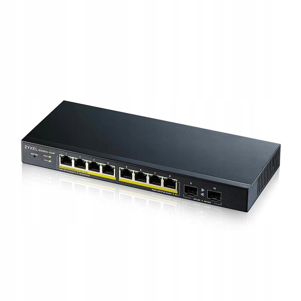 Zyxel GS1900-10HP Switch 10p PoE (PoE+: 8;) 77W řízený gigabitový