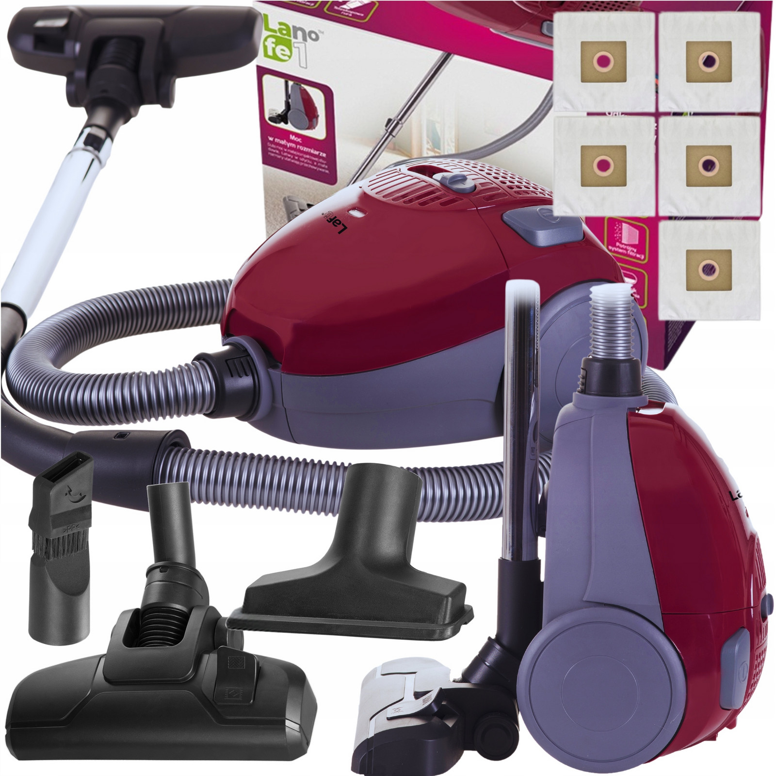 Vysavač Sáčkový Lafe OWJ001 800W Trojitý Filtr 6,3M Zasieg 5 Workow