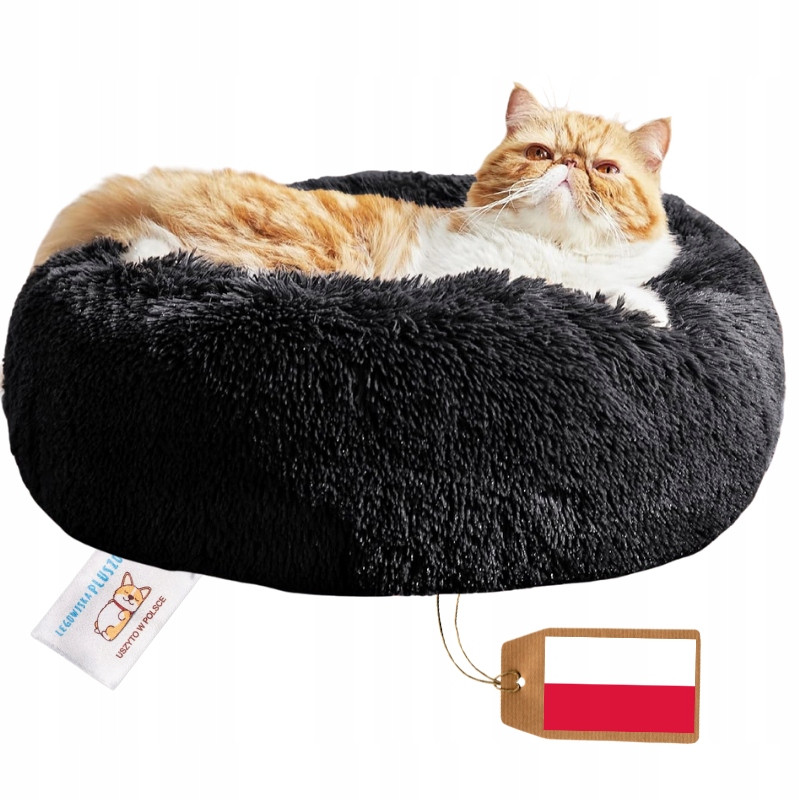 Pelíšek Premium 50 cm pro malého psa Kočka York Maltézský tmavý černý