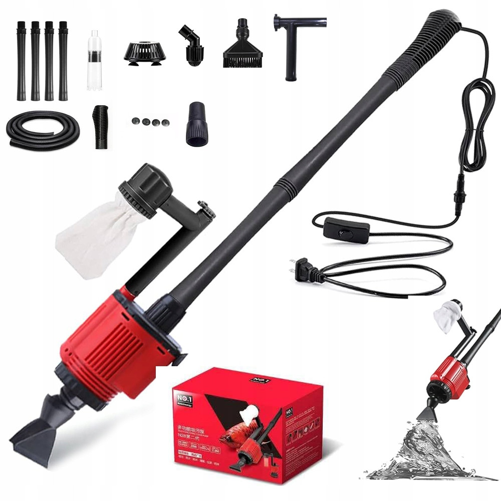 6V1-ČISTÝ Automatický Odmulčovač Pro Akvárium Dno 28W 1800L/H 220V Sada