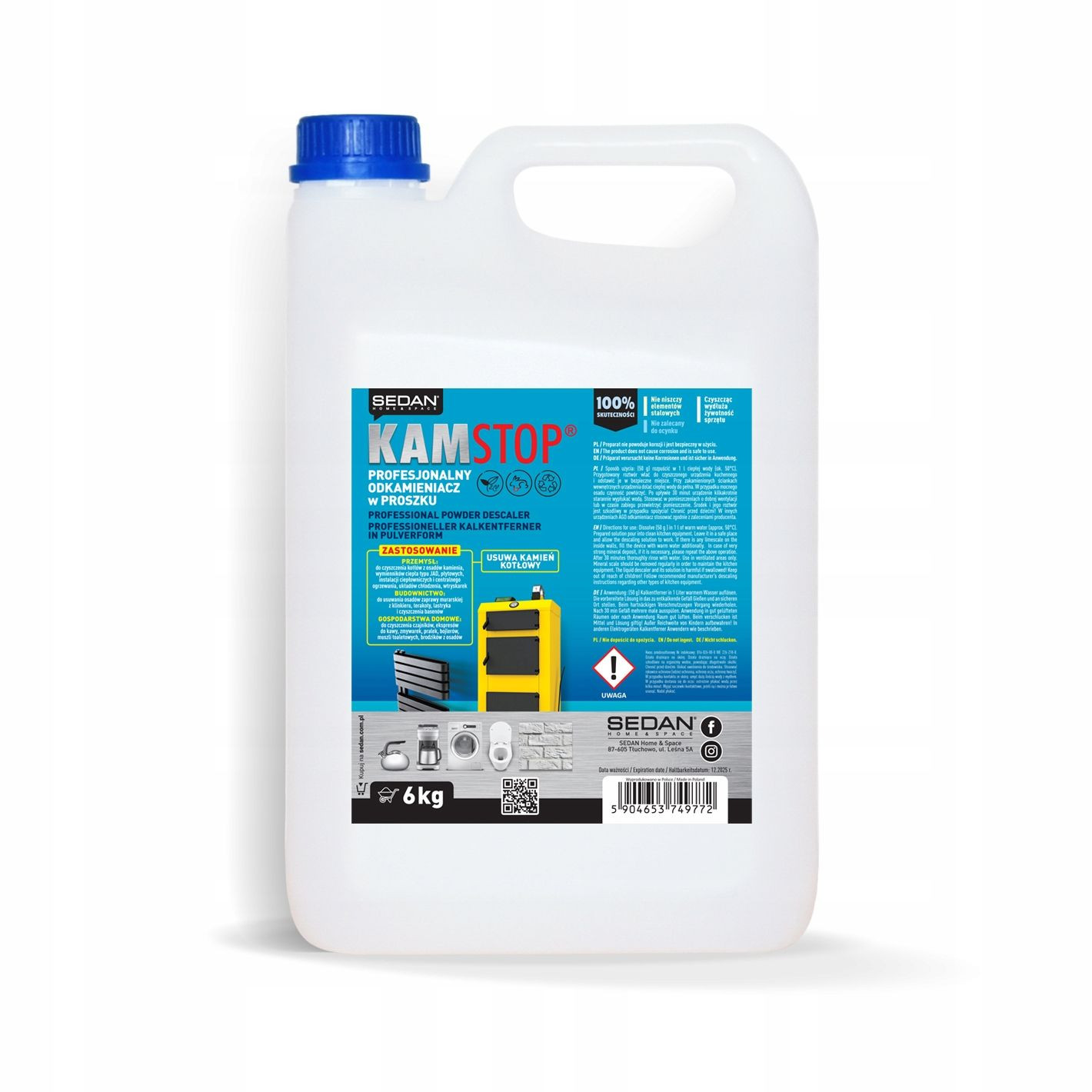 Kamstop Profesionální odvápňovač prášku 6kg Polský Výrobek