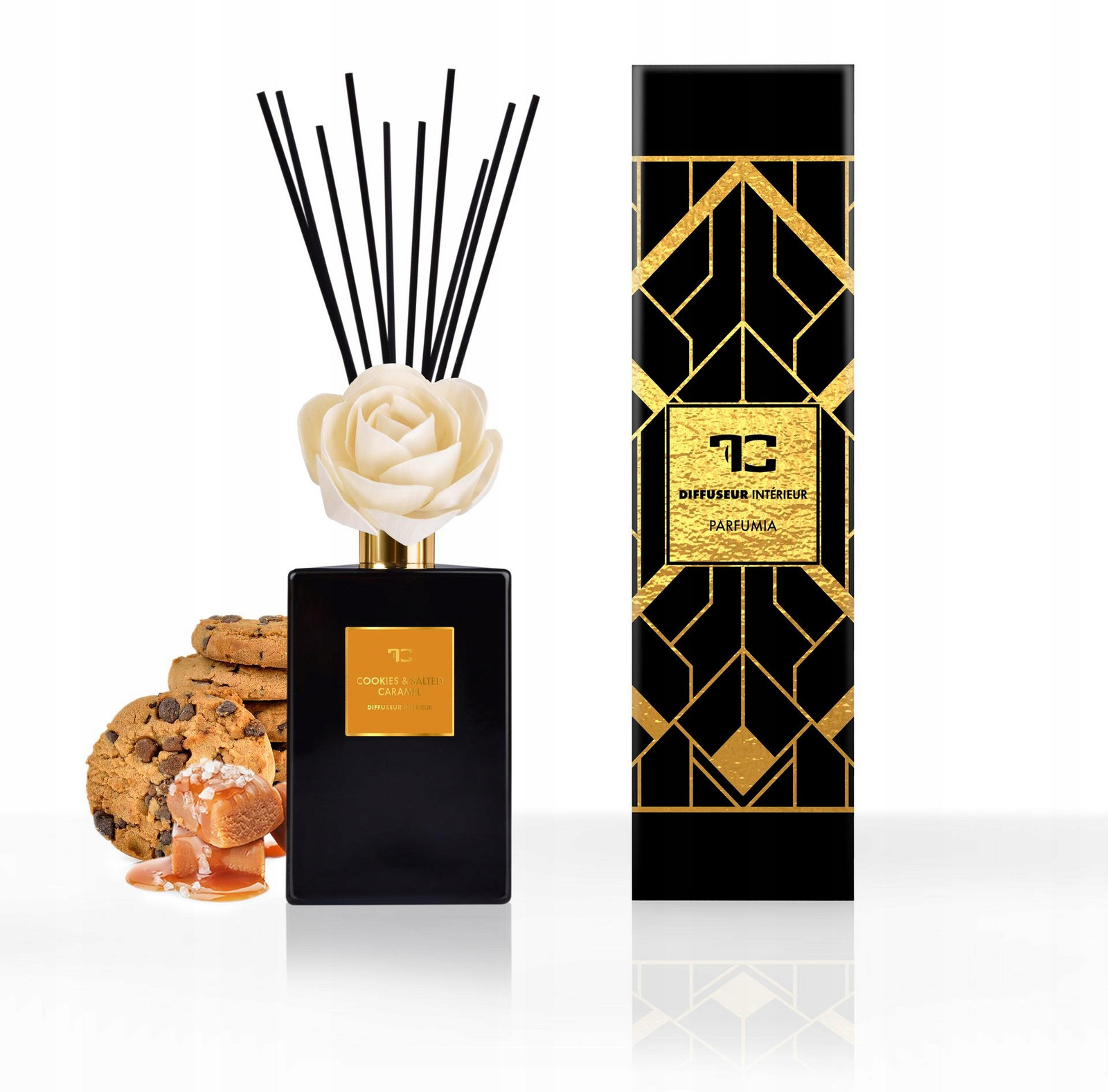 Dedra 500 ml difuzér Flow tyčinky, Cookies & Salted Caramel, Parfumia